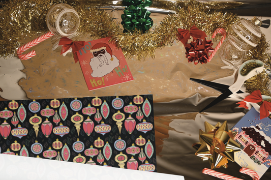 Mid Mod Vintage Ornaments ! Gift Wrapping roll